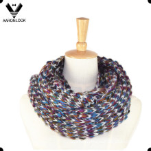 Fashion Multicolor Mohair Knitted Infinity Scarf